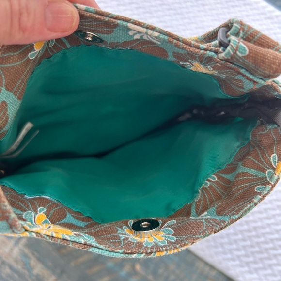 Kavu Limited Edition Cross Body Purse Bag Brown Blue Yellow Like New - Picture 5 of 8